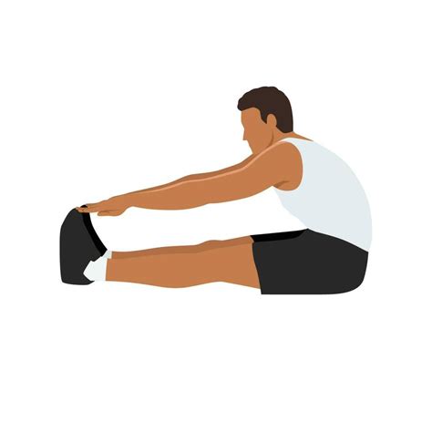 Man doing seated Toe Touch Stretch Exercise. Flat vector 23166875 Vector Art at Vecteezy