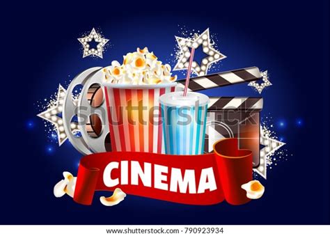 Cinema Poster Design Vector Template Banner Stock Vector (Royalty Free) 790923934