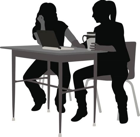 Two People Talking Silhouette stock vectors - iStock