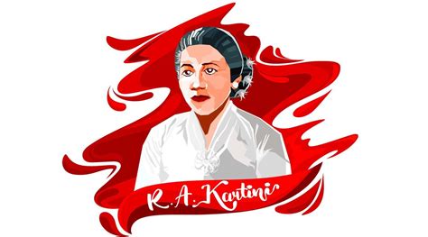 Raden Adjeng Kartini the heroes of women and human right in Indonesia. Can use for logo, mascot ...