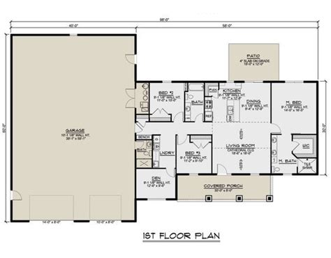 House Plan 5032-00197 - Barn Plan: 1,844 Square Feet, 3 Bedrooms, 3 ...