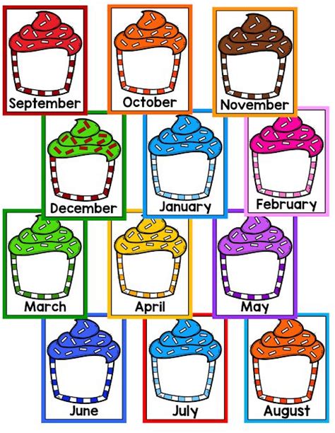 Birthday Bulletin Board Cupcake Display {Freebie} | Pre-K and Kindergarten Teaching Resourc ...