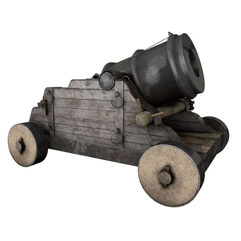 3D model 15th Century Mortar Cannon Rusty Low Poly VR / AR / low-poly ...