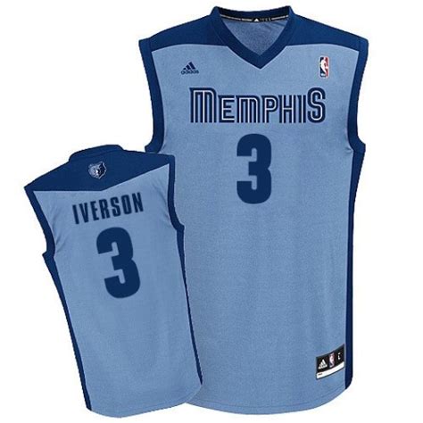 Big & Tall Men's Allen Iverson Memphis Grizzlies Adidas Swingman Light ...