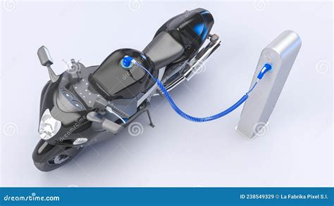 Electric Motorcycle at Charging Station Stock Illustration ...