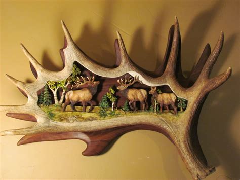 moose antler carving by jaybird jones | Antler art, Hunting decor ...