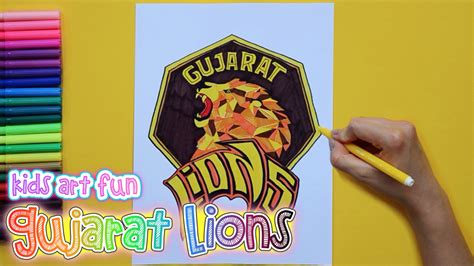 How to draw and color Gujarat Lions Logo - IPL Team Series Lion Logo, Team Logo, ? Logo, Ipl ...