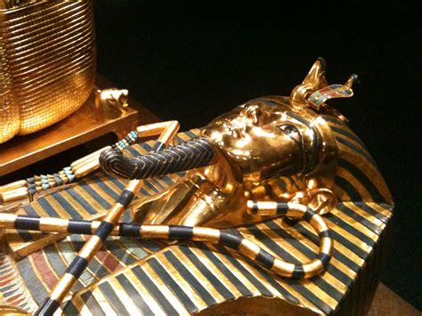 Golden coffin of king Tutankhamun, it is made of solid gold and weighs ...