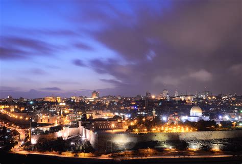 Download City Light Israel Night Man Made Jerusalem HD Wallpaper