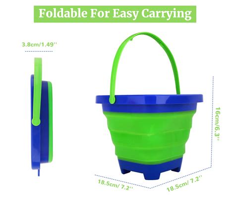 Zooawa Beach Bucket Sand Toy for Kids,Foldable Sand Bucket Expandable Pail 3Pack 651074388213 | eBay