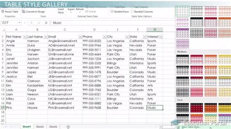 How to Apply a Style to an Excel Table - Lesson | Study.com