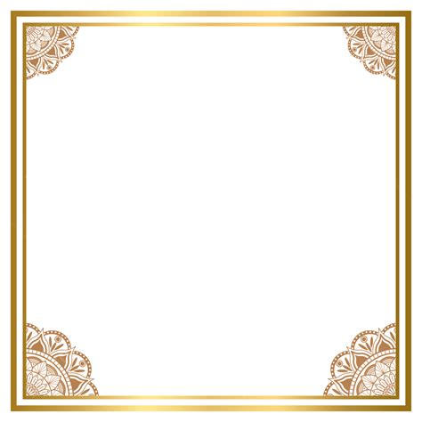 Gold Border Frame, Gold, Border, Pattern PNG and Vector with Transparent Background for Free ...