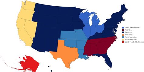 Map of the 2th American civil war : r/FictionCountryMaps