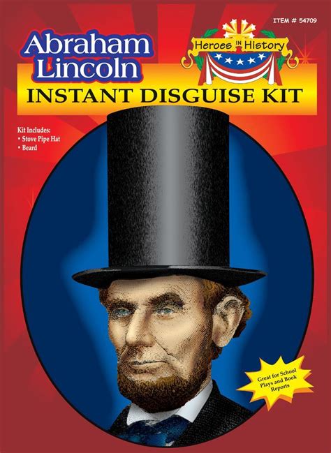 Abraham Lincoln Beard and Hat Disguise Adult Costume Kit - PartyBell.com