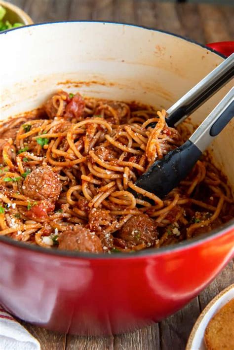 One Pot Spaghetti and Meatballs | Valerie's Kitchen