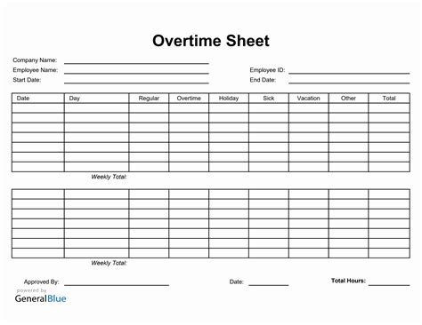 Overtime Sheet in Excel (Simple)