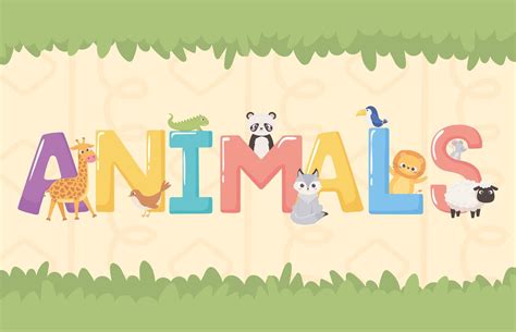 animals font word 2449348 Vector Art at Vecteezy