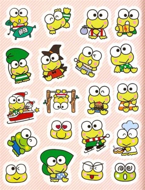 Keroppi stickers | Immagini hello kitty, Doodles carini, Adesivi stampabili