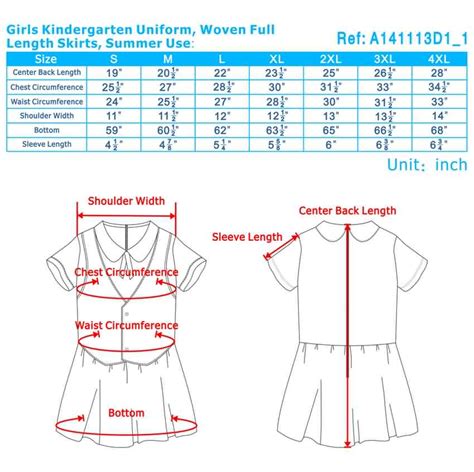 kindergarten uniforms size, kids' school uniforms size chart, kindergarten uniforms size chart ...