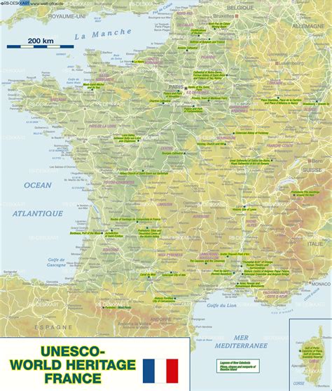 Map of UNESCO World Heritage France (Country) | Welt-Atlas.de