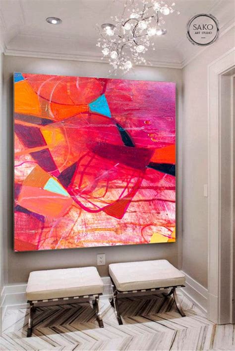 Large Oil Painting on Canvas Orange Painting Red Painting - Etsy