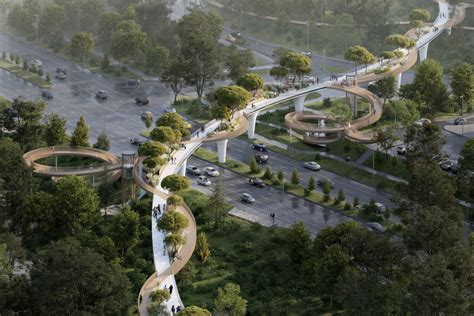 Pedestrian green bridge in Almaty by Atrium | Design Dekko