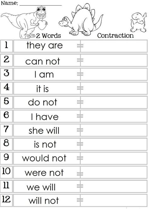 FREE Worksheets for teaching contractions {1st Grade} | Homeschooling ...