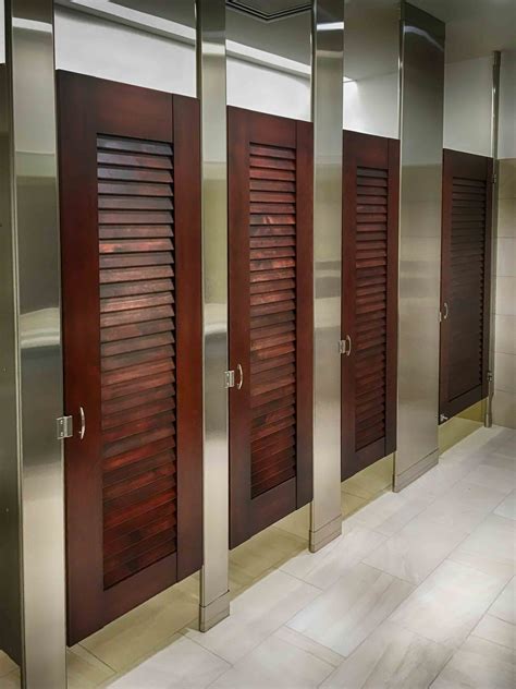 Ironwood Manufacturing louvered restroom doors with stainless steel for ...