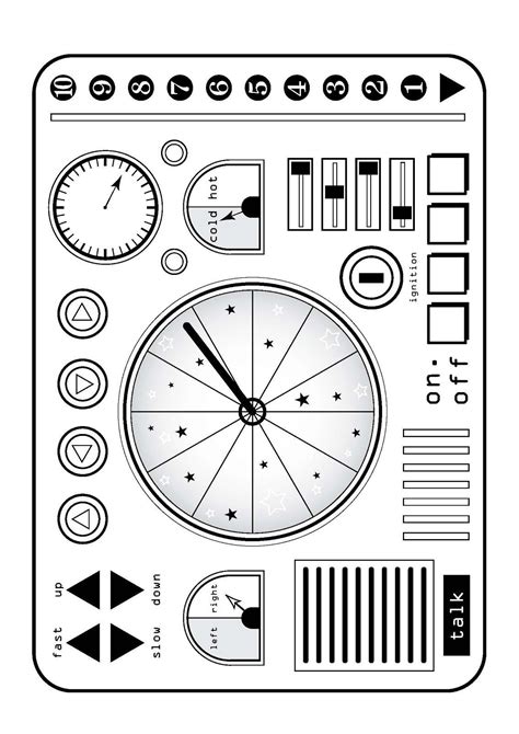 mission control panel coloring page - Google Search | Ruimtevaartactiviteiten, Ruimteknutsels ...