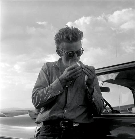 James Dean Lighting a Cigarette, While Making Giant, Marfa, TX, 1955 ...