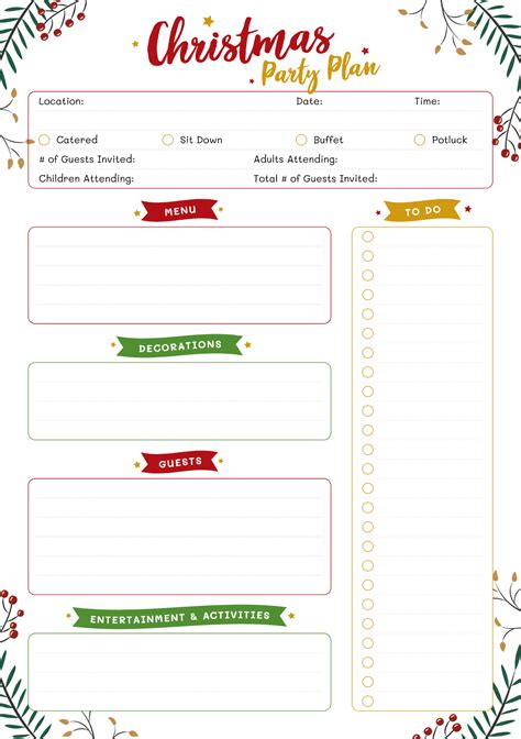 Download Printable Christmas Party Planner PDF