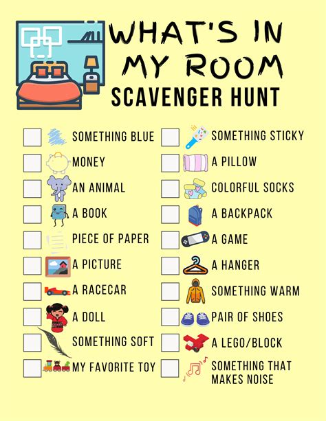 Easy What's in My Bedroom? Indoor Scavenger Hunt Printable - About a Mom