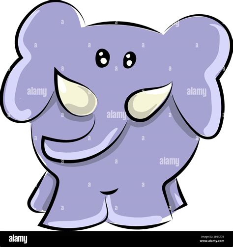 Purple elephant, illustration, vector on white background Stock Vector ...