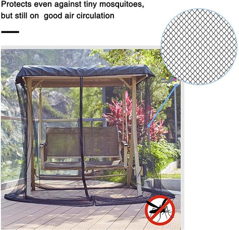 Patio Swing Mosquito Netting - Polyester Mesh Screen with Zipper ...