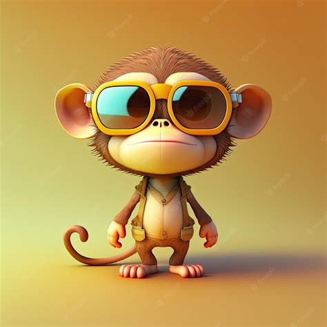 Premium Photo | Funny monkey wearing sunglasses on a colorful background generative ai