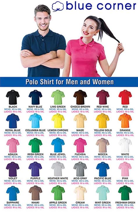 Blue Corner Polo Shirt Size Chart Offers | www.pinnaxis.com