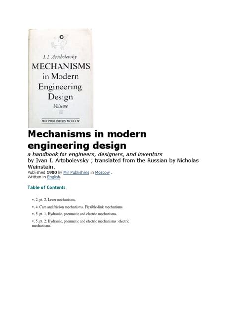 Mechanisms in Modern Engineering Design | PDF