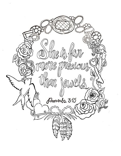 Proverbs 3:15 Printable Free 8x10 Coloring Devotions to Journal God's ...