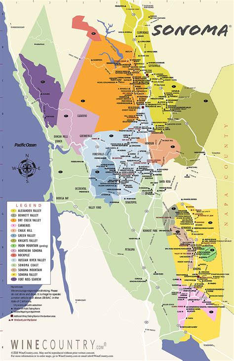 Sonoma County Wine Country Maps - Sonoma - Printable Napa Winery Map ...