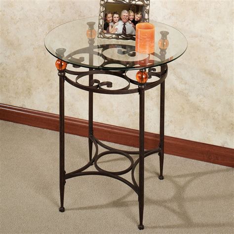 Adele Metal and Glass Round Accent Table