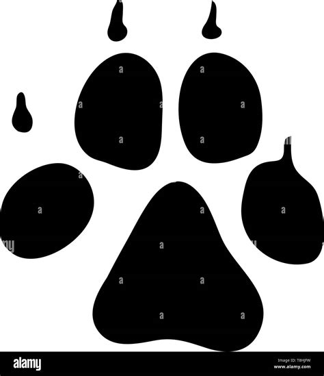 Dog Footprint. Black Silhouette Design. Vector Illustration Stock ...