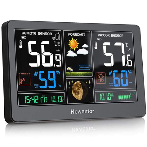 Buy NewentorWeather Station Wireless Indoor Outdoor Thermometer, Color Display Digital Weather ...