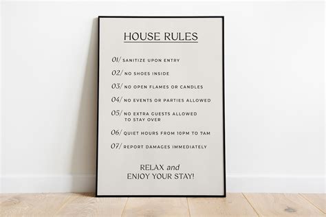 House Rules Sign Airbnb Superhost Digital PDF & JPG | Etsy