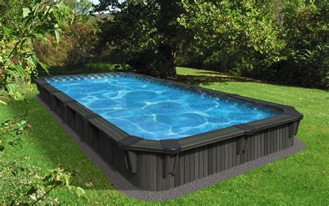 Aqua-Wood | Rectangular semi-inground wood pool | Pool landscaping, Swimming pool landscaping ...