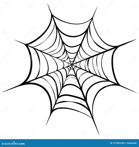 Illustration of Black Cobweb Isolated on White Background. Line Art of Spider Web for Halloween ...