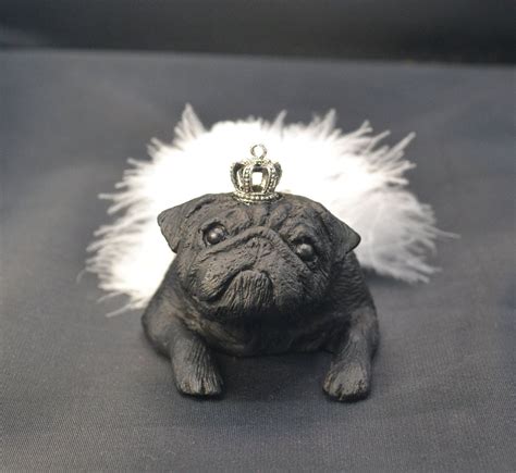 Pug Gift for Mom Black Pug Figurine Decorated Pug Statue - Etsy | Black ...