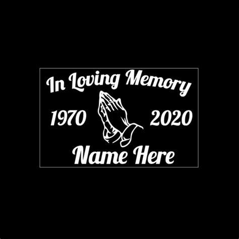 CUSTOM IN LOVING MEMORY Praying Hands Vinyl Car Window Decal Sticker name Rip $7.00 - PicClick