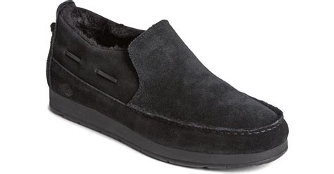 Sperry Top-Sider Leather Moc-sider Moccasin in Black for Men | Lyst