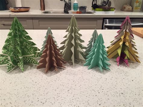 Origami paper trees | Christmas ornaments, Paper tree, Holiday decor