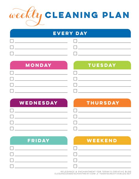 Free Editable Printable Cleaning Schedule